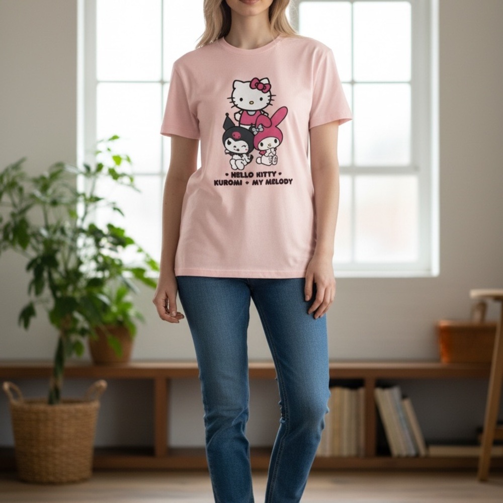 NWT Pink Hello Kitty and Friends Graphic T-Shirt Medium